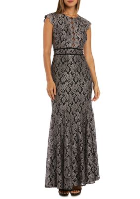 Nightway Cap Sleeve Long Lace Dress | belk