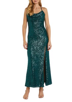 R&m Richards Long All Over Sequins Gown