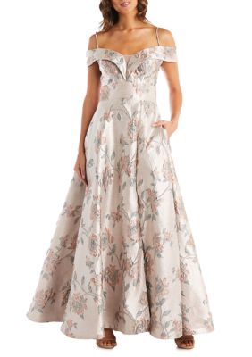 Nightway Women's Long Portrait Brocade Gown | belk