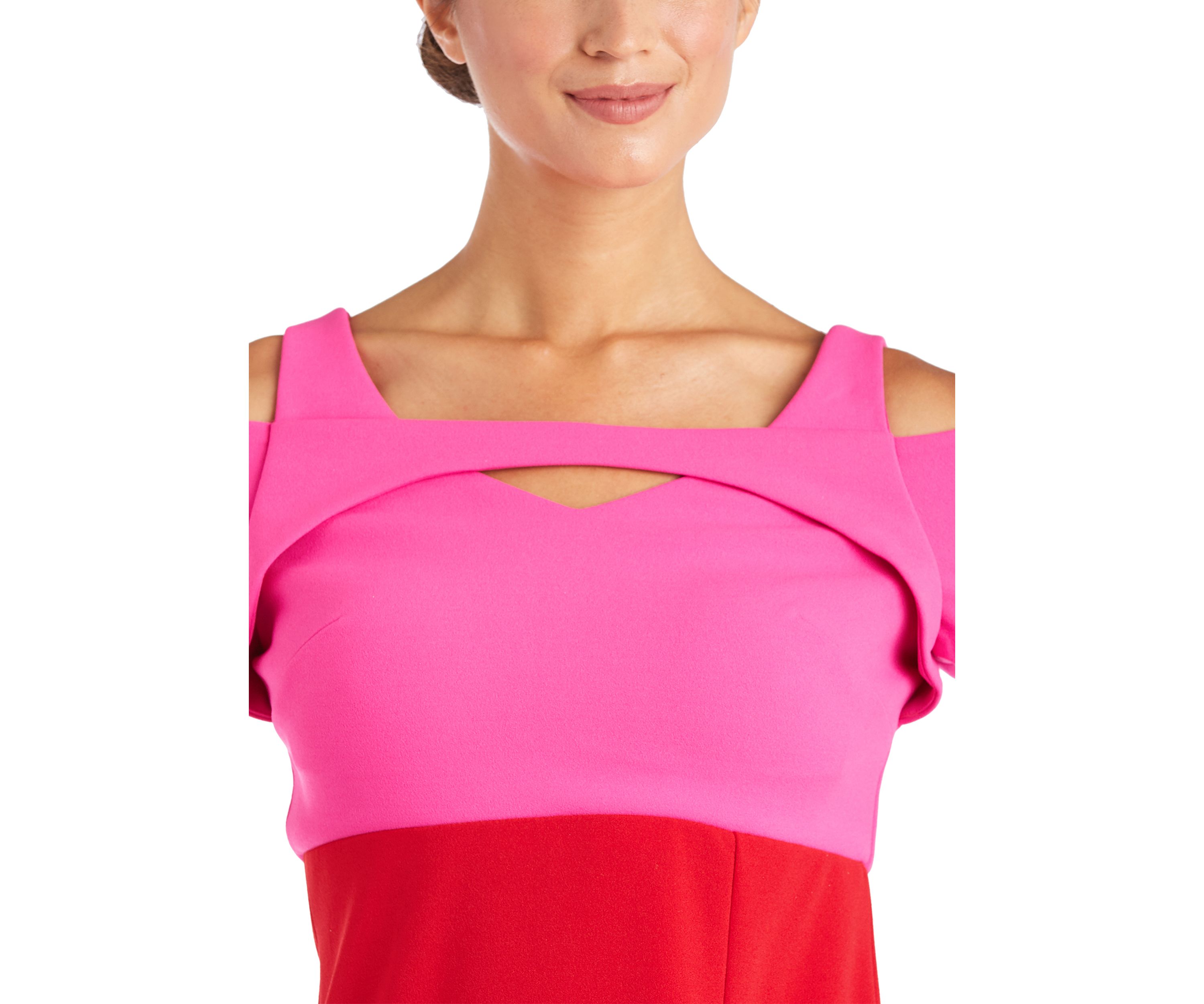 Womens Colorblock Long Scuba Gown
