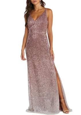 Long Sequins V Front And Back