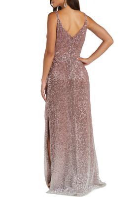 Long Sequins V Front And Back