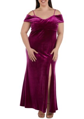 R&m Richards Women's Stretch Velvet Evening Gown