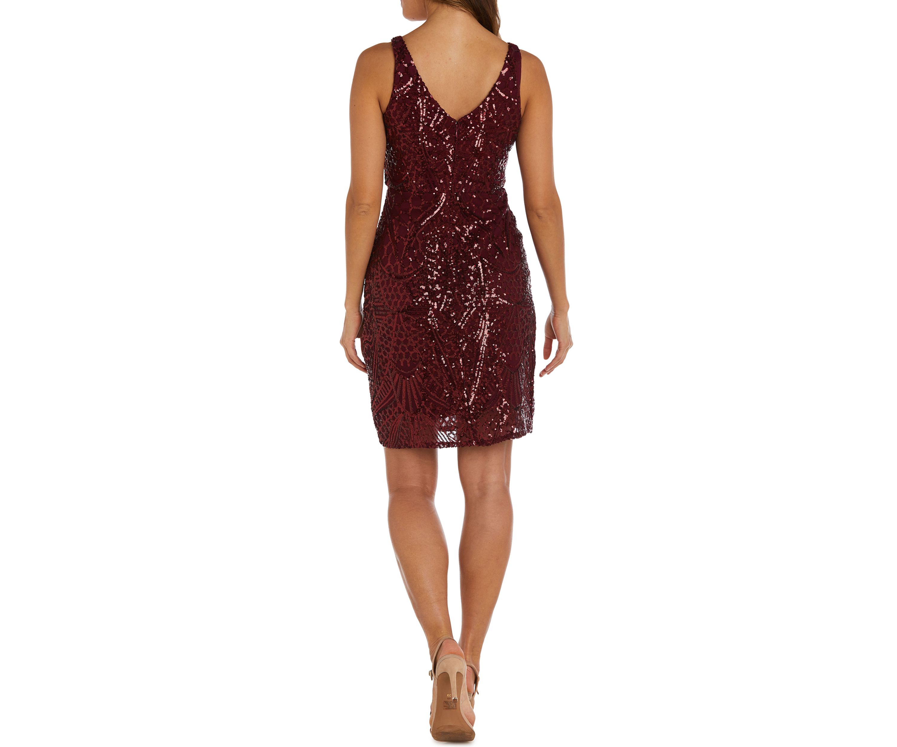 Short Sleeveless Beaded V Front And Back