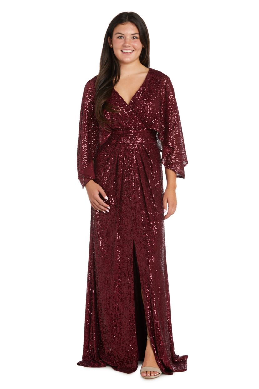 Long Mock Wrap V Front W Set In Waistband And Cape Back Detail
