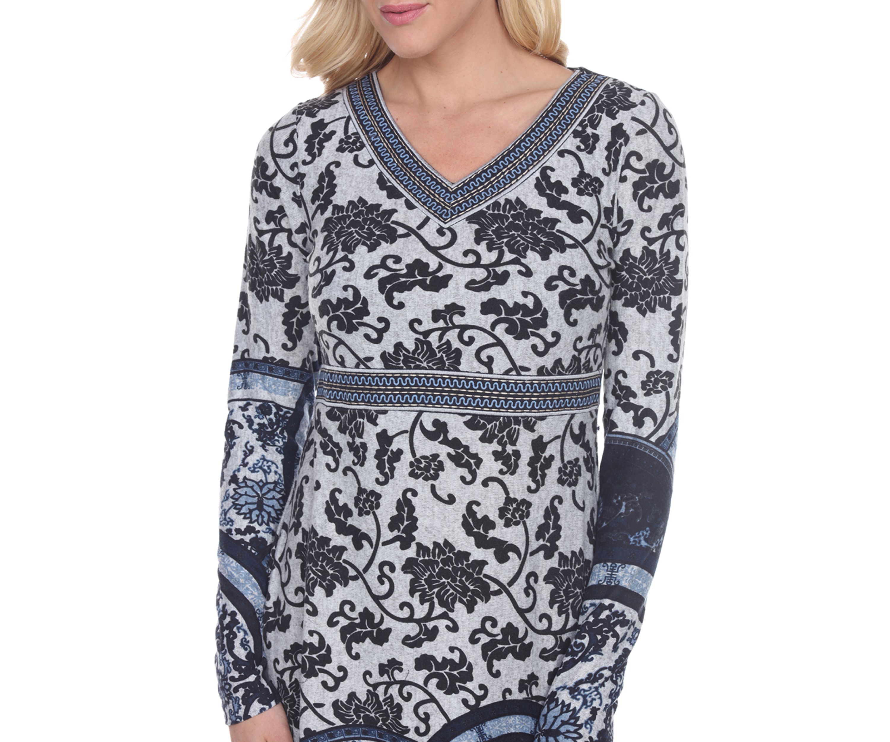 Naarah Embroidered Sweater Dress