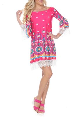 White Mark Women's Rakel Dress, Pink, Small