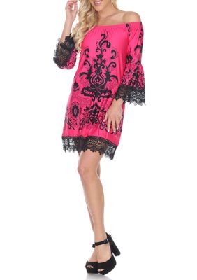 White Mark Women's Uniss Dress, Pink, Large