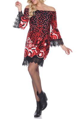 White Mark Women's Black & Red Lenora Dress