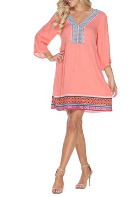 White Mark Women's Gabrielle Bell Sleeved Dress