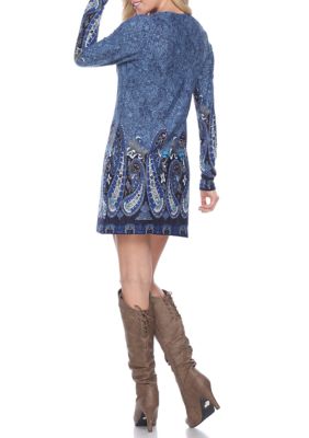 Sandrine Embroidered Sweater Dress