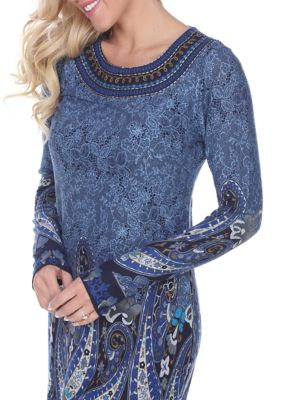 Sandrine Embroidered Sweater Dress