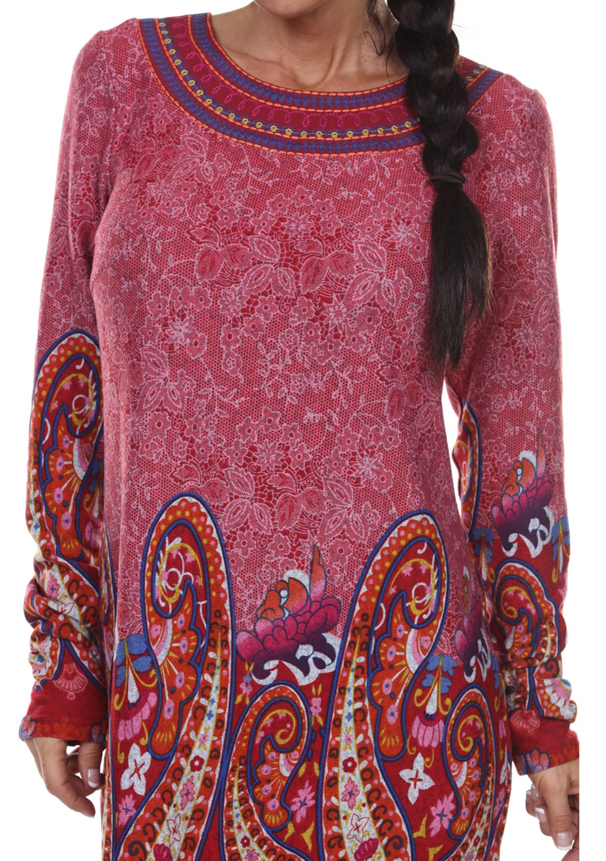 Sandrine Embroidered Sweater Dress
