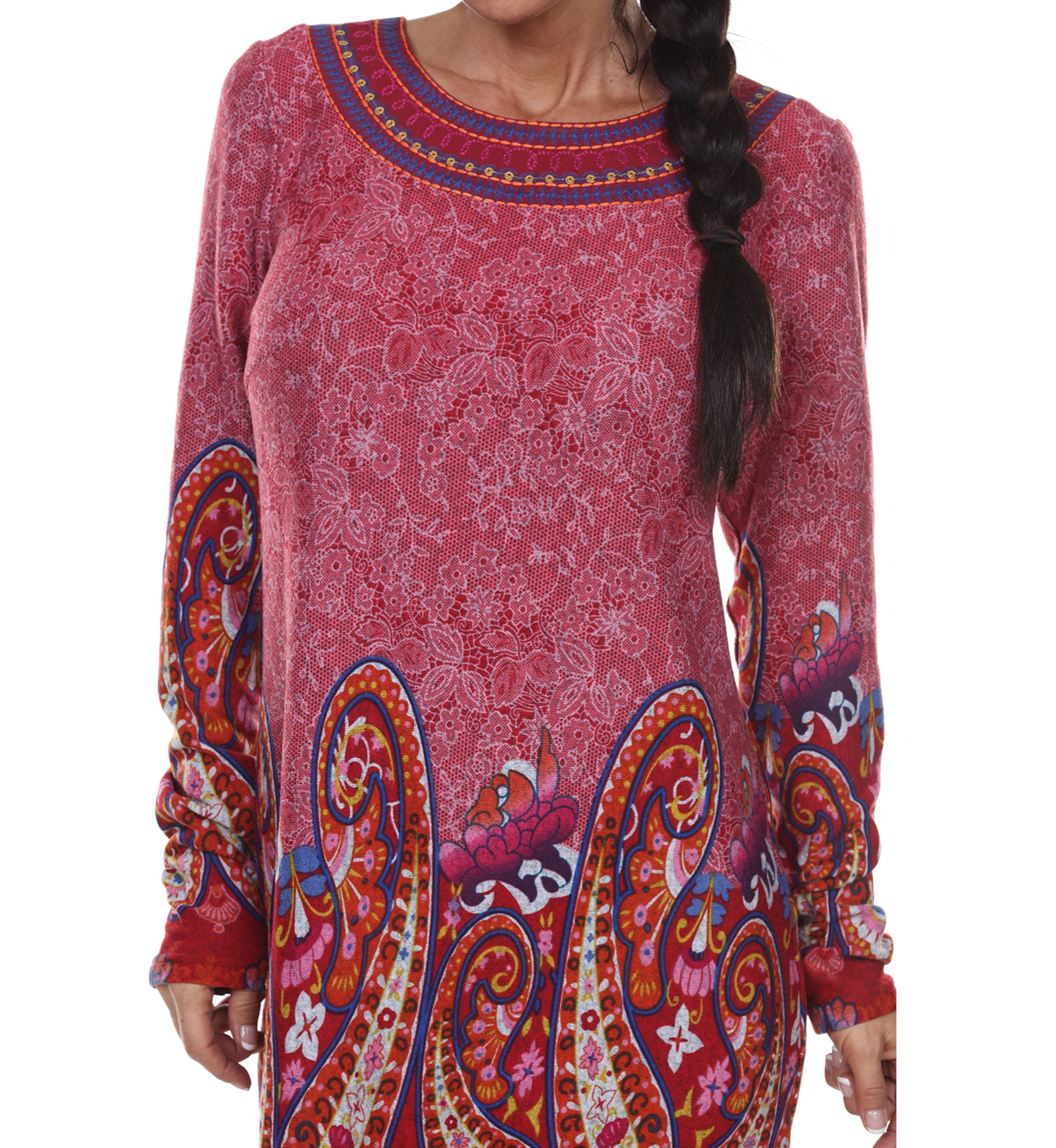 Sandrine Embroidered Sweater Dress