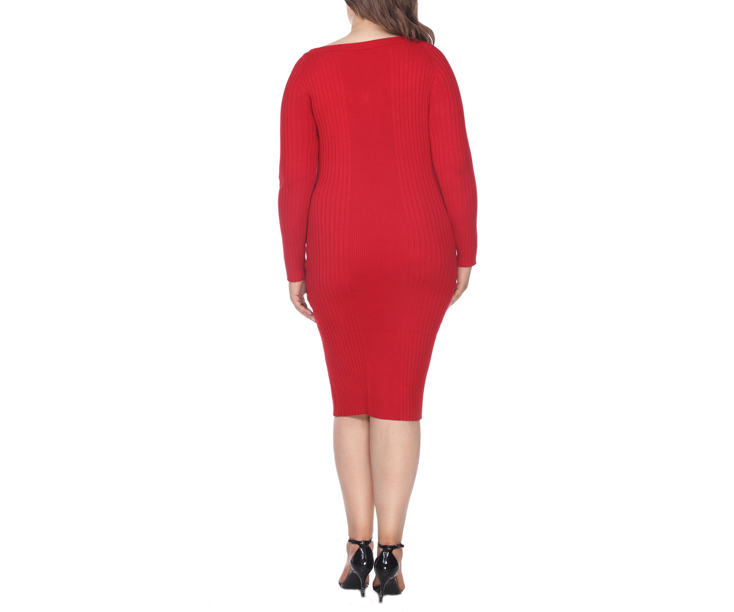 Plus Size Destiny Knee Length Sweater Dress