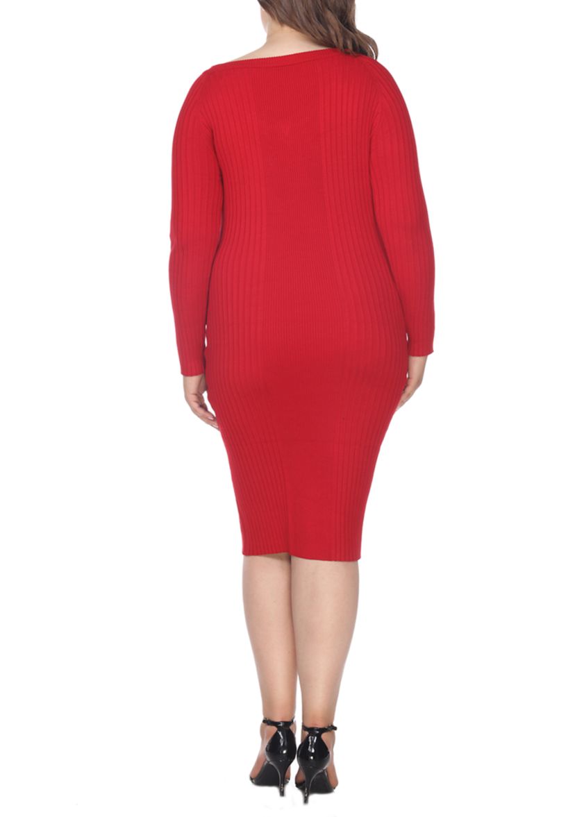 Plus Size Destiny Knee Length Sweater Dress