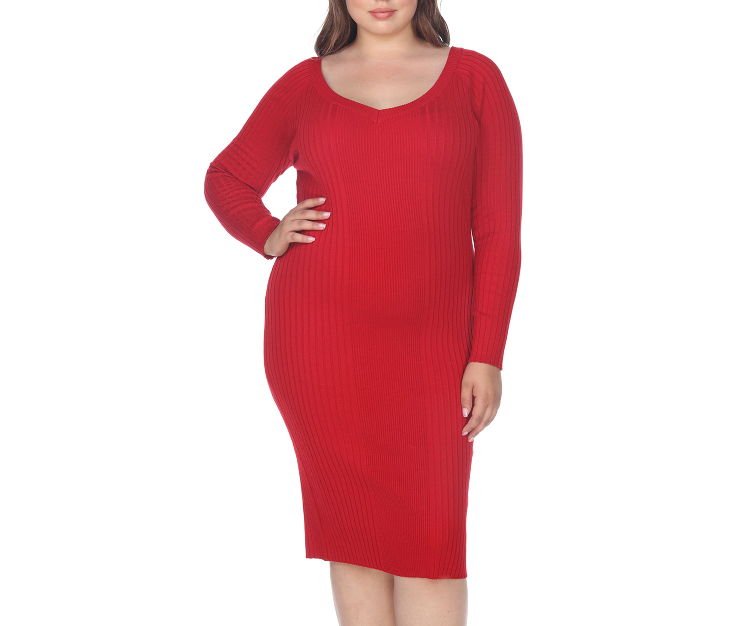 Plus Size Destiny Knee Length Sweater Dress