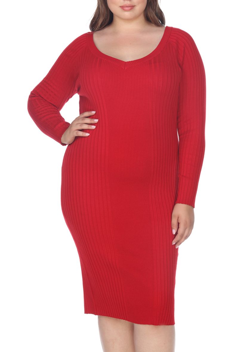 Plus Size Destiny Knee Length Sweater Dress
