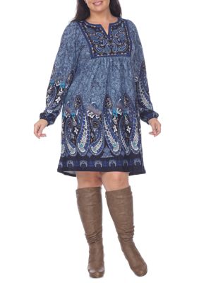 White Mark Women's Plus Size 'Apolline' Sweater Dress