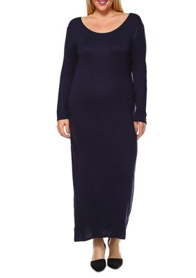 White Mark Women's Plus Size 'Ria' Maxi Dress