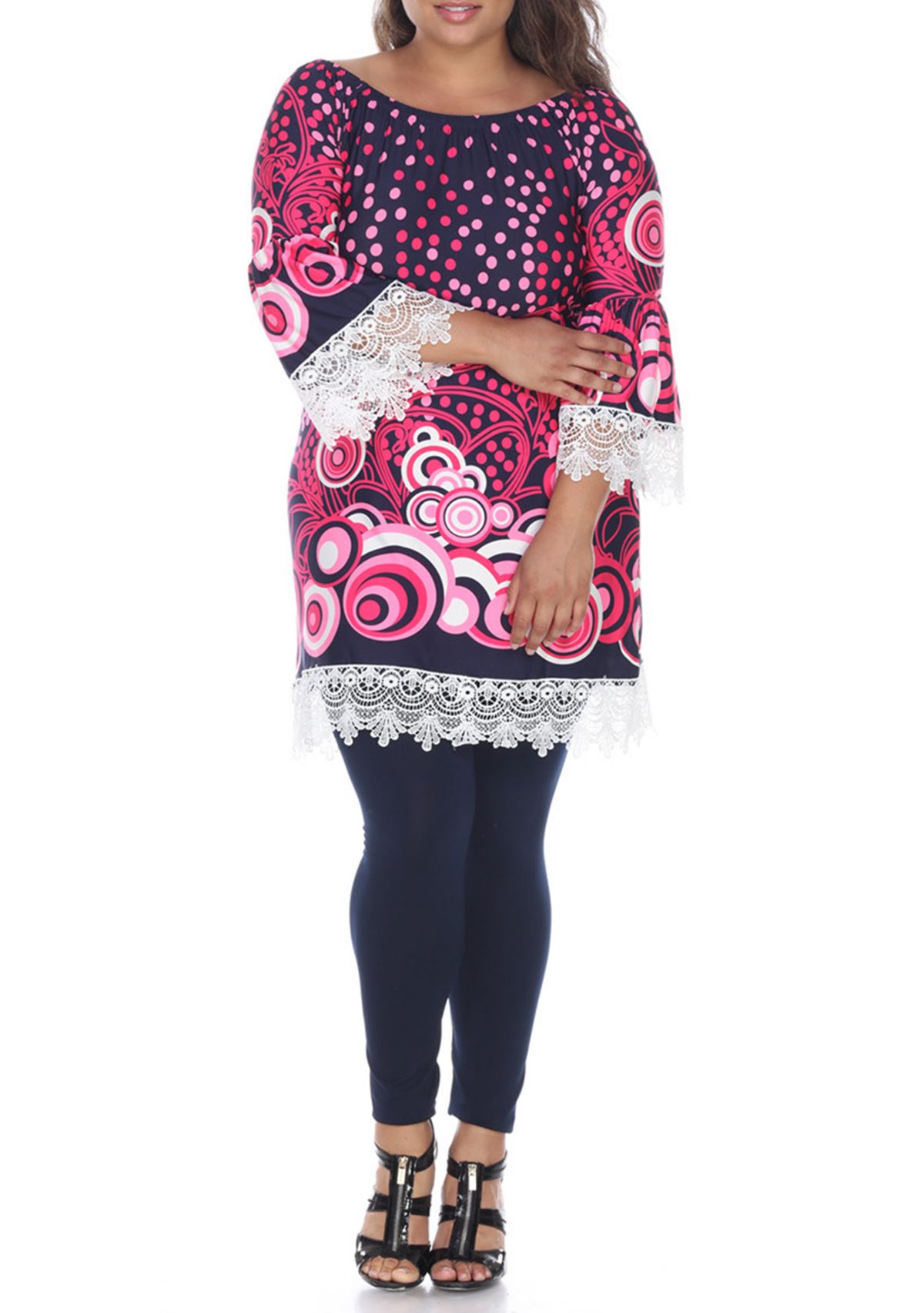 Plus Size Lenora Lace Trim Dress