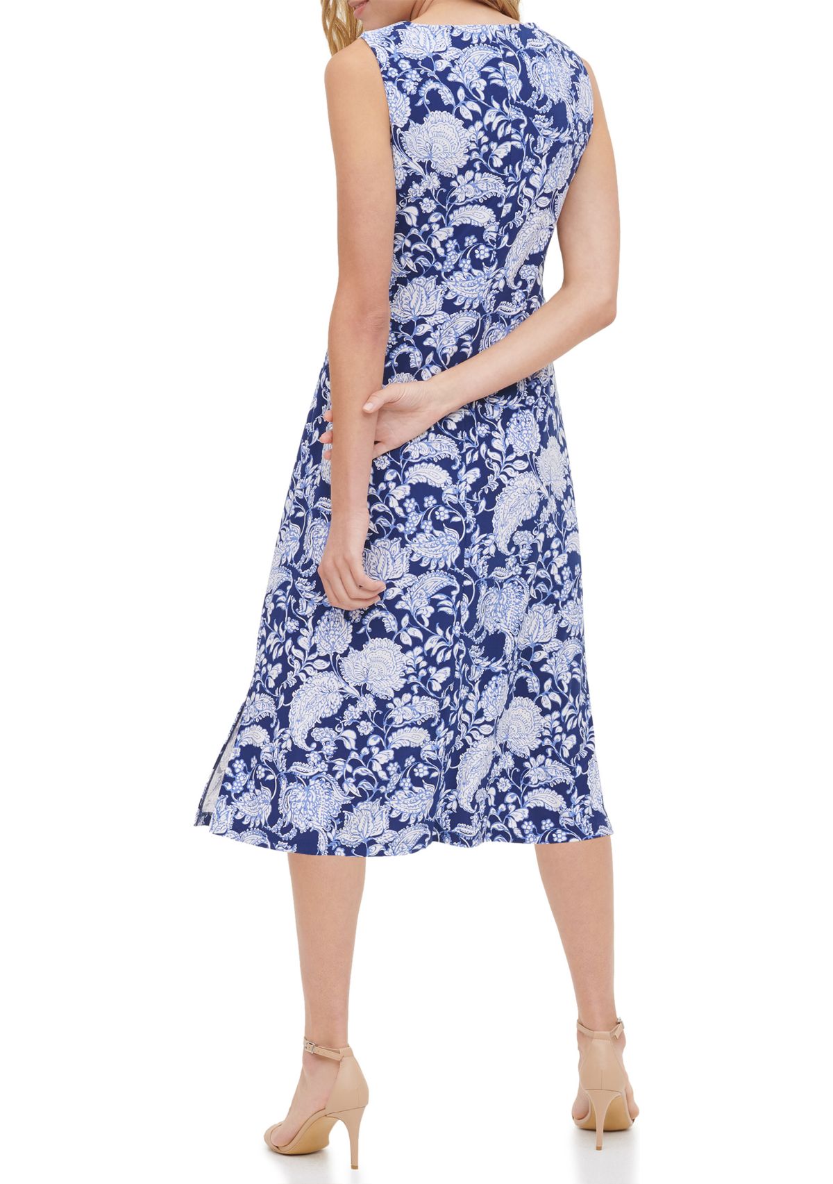 Womens Jersey Floral Midi Dress