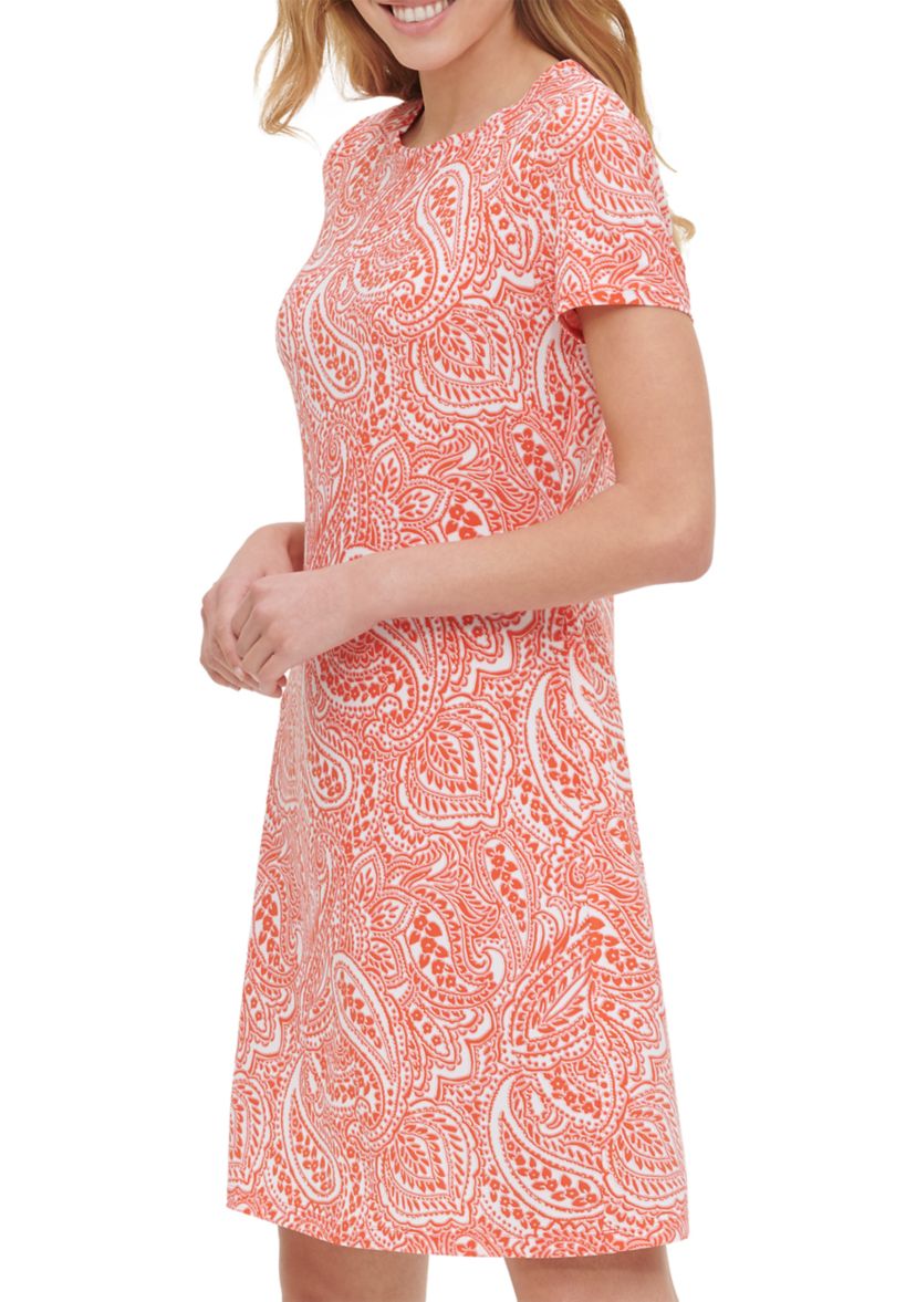 Womens Jersey Paisley Shift Dress