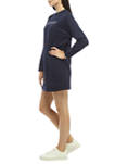 Womens Long Sleeve French Terry Graphic Sweatshirt Dress with Logo