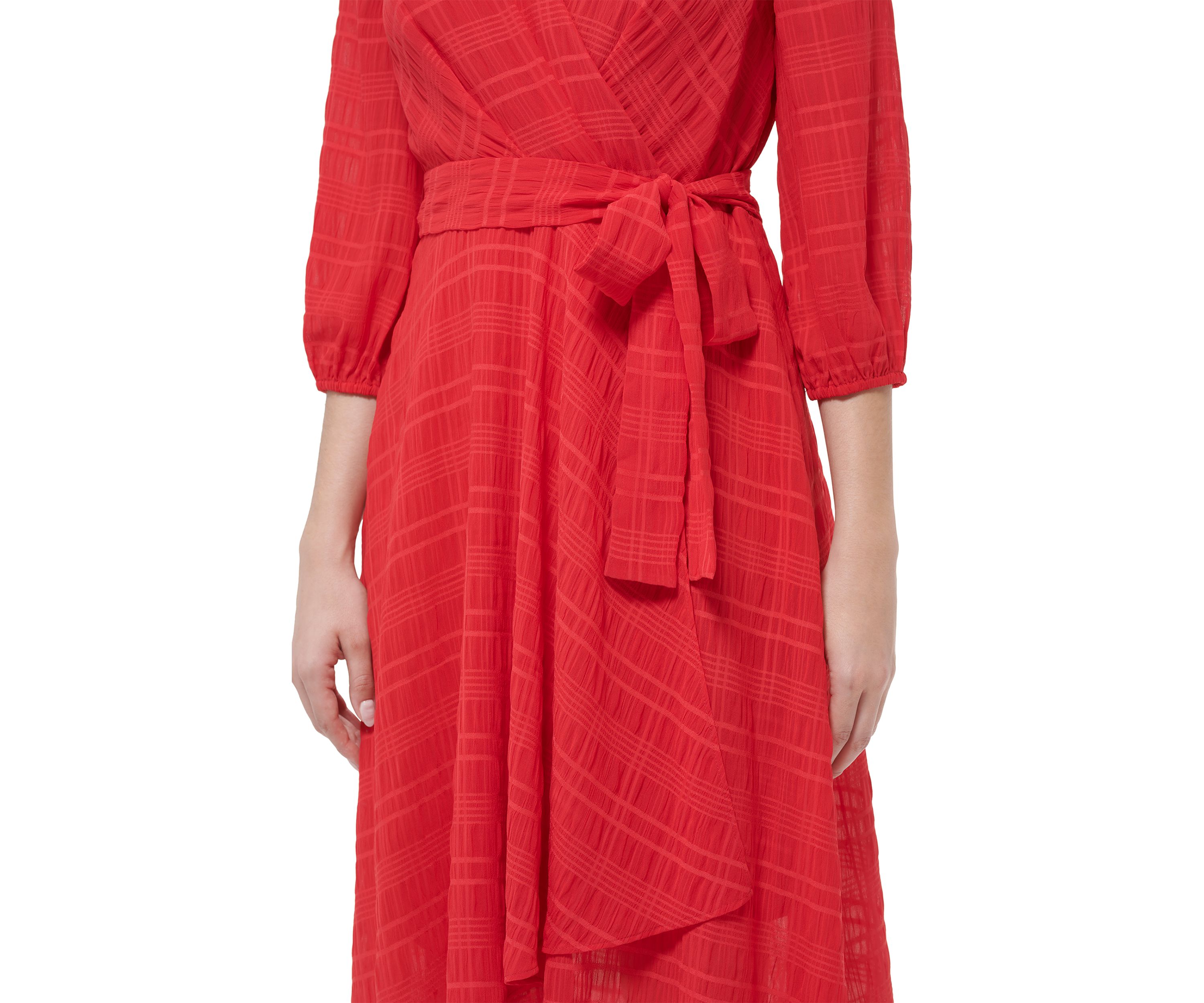 Womens Crinkled Windows Surplus Fit and Flare Dress
