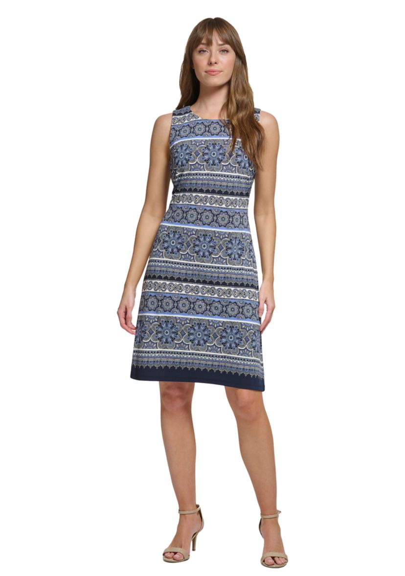 Womens Sleeveless Jersey Shift Dress