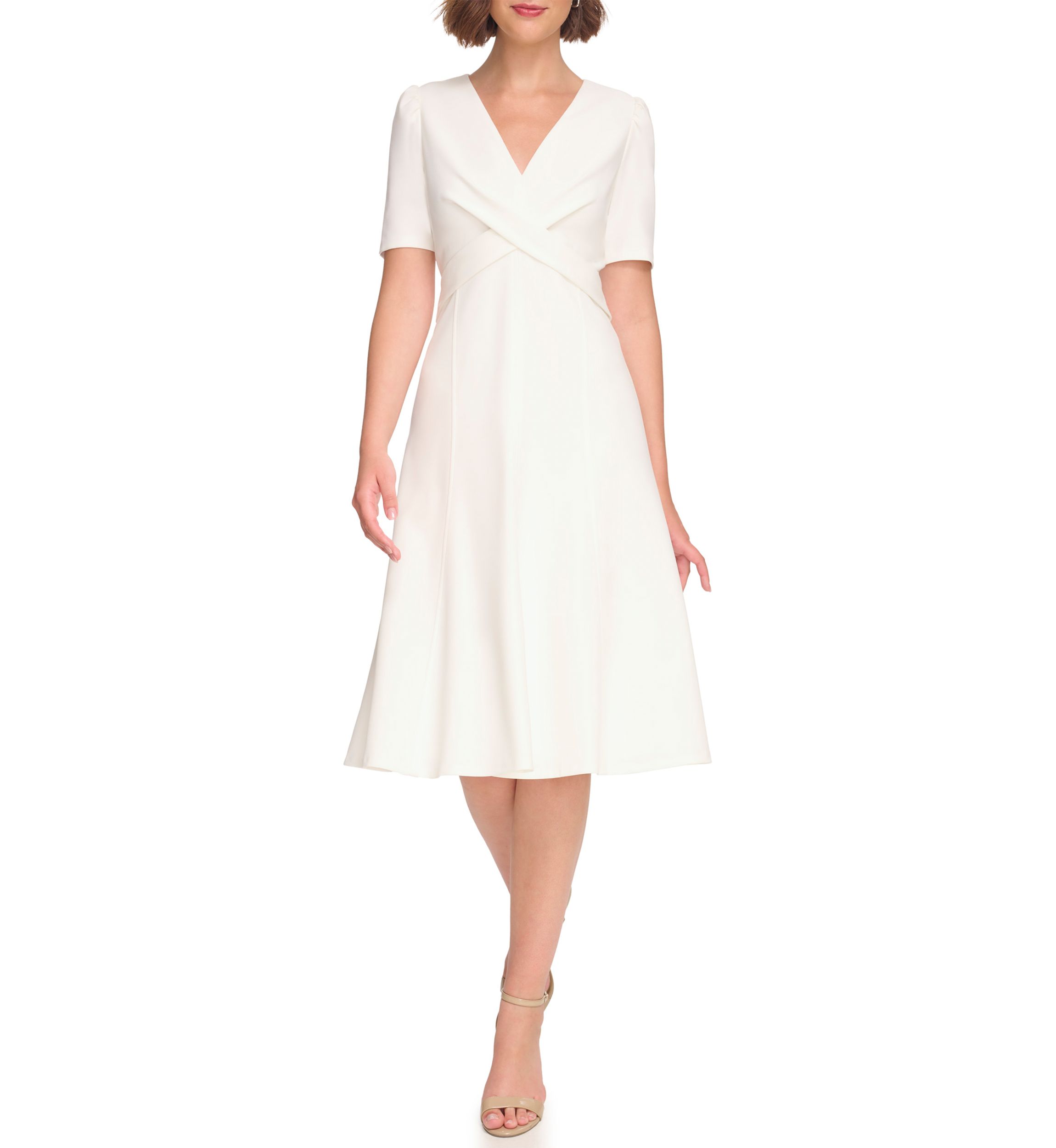 Womens Short Sleeve V-Neck Dress