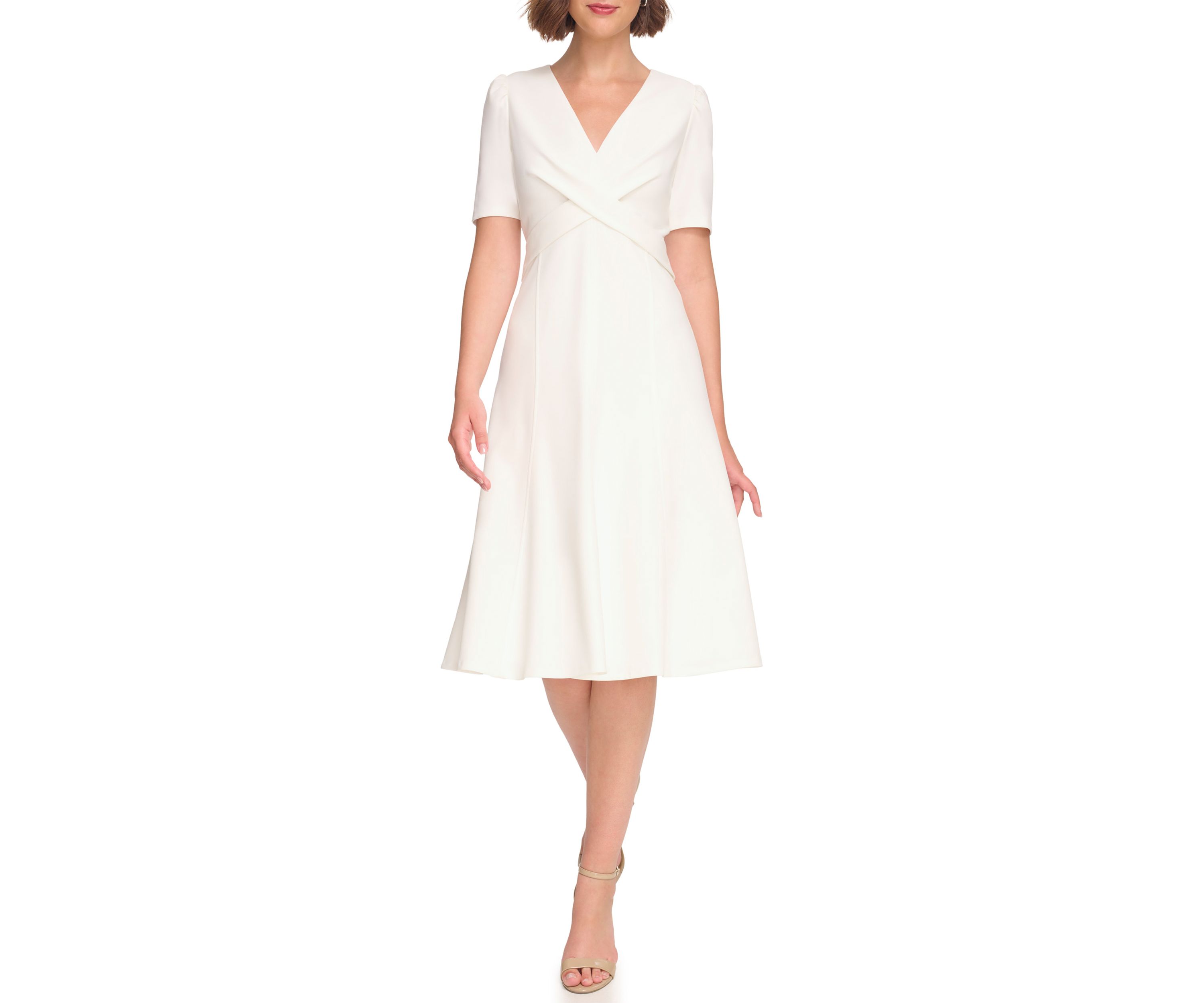 Womens Short Sleeve V-Neck Dress