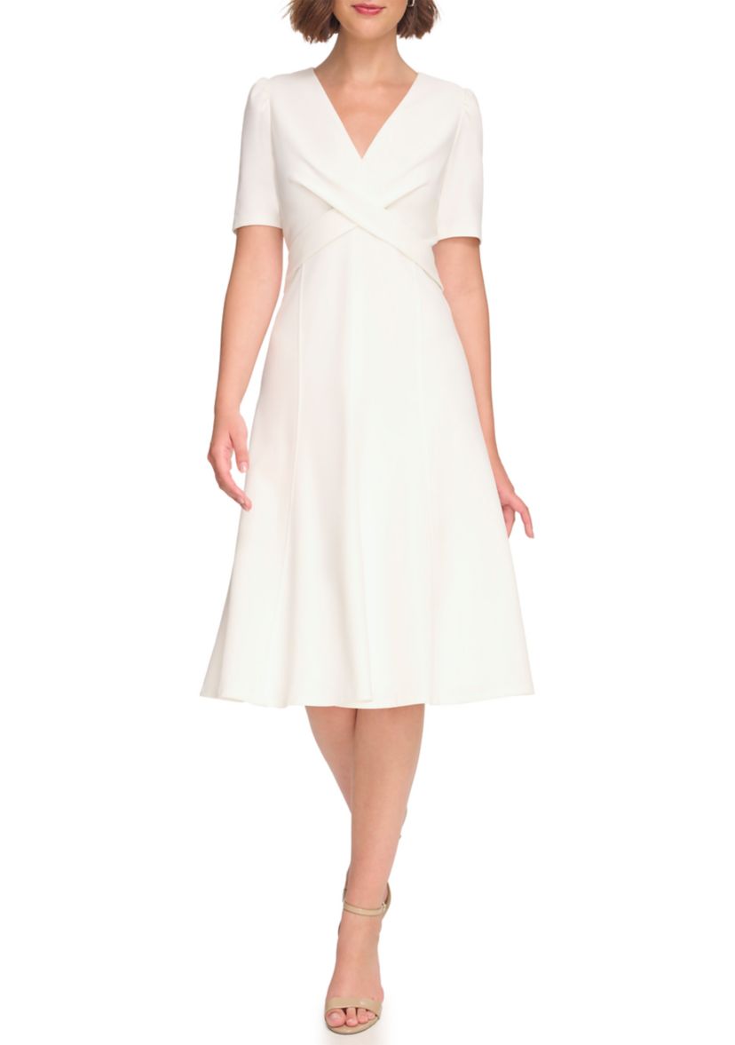 Womens Short Sleeve V-Neck Dress