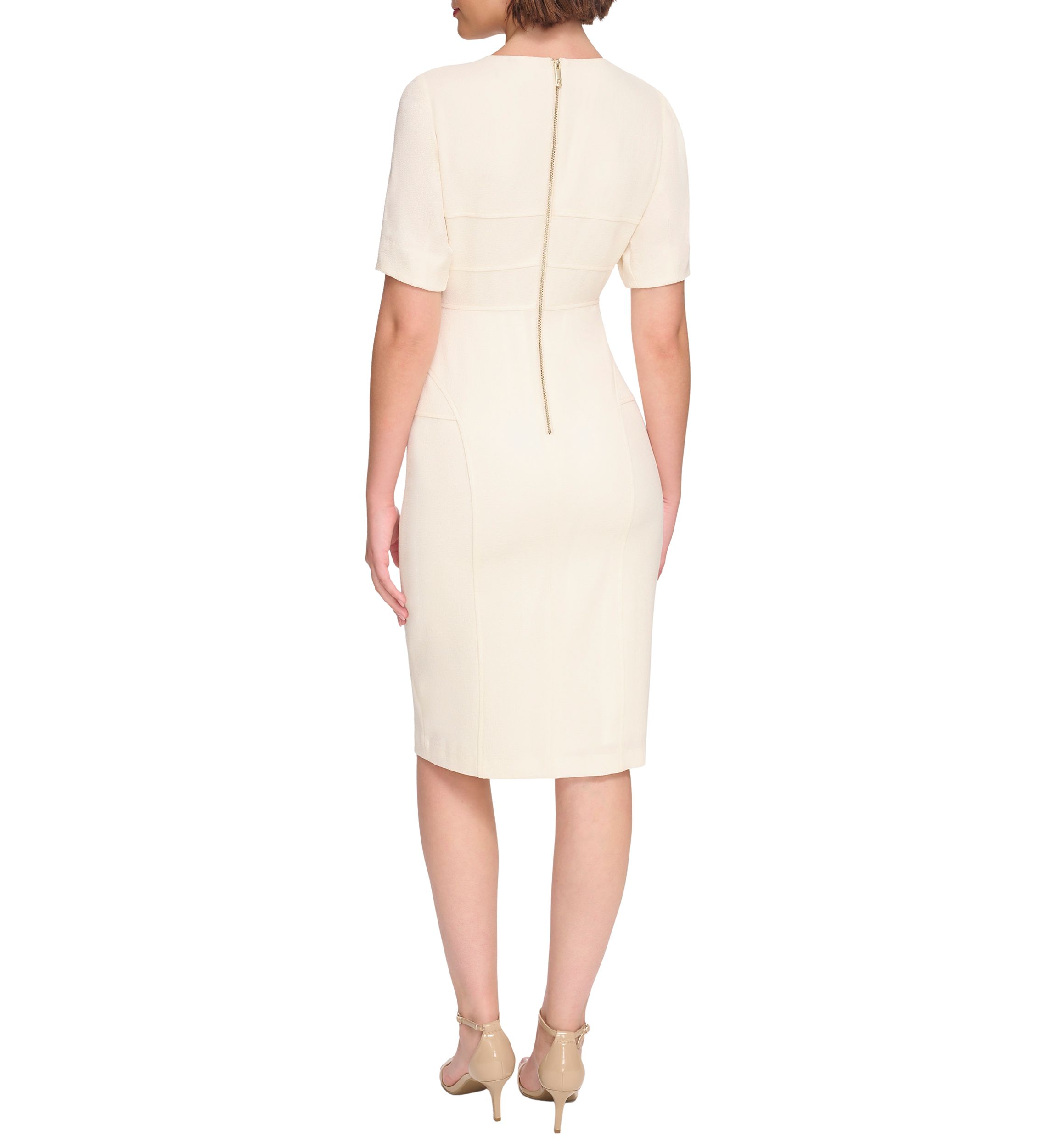Womens Short Sleeve Sheath Dress