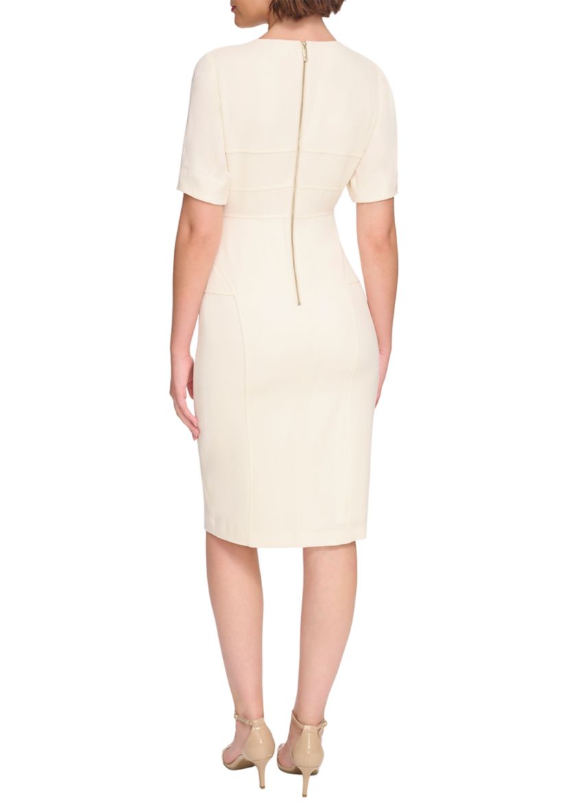 Womens Short Sleeve Sheath Dress