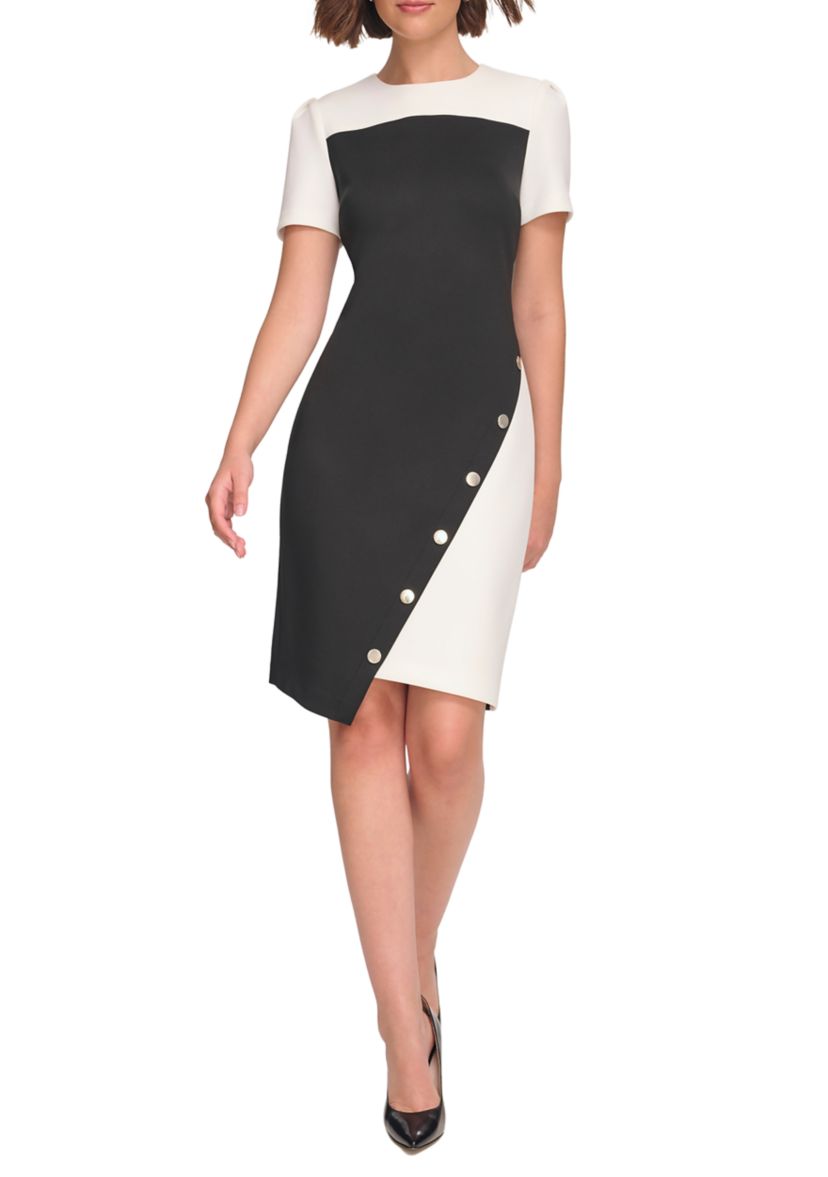Tommy Hilfiger Women's Puff Sleeve Color Block Sheath Dress | Belk