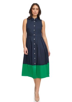 Tommy Hilfiger Petite Contrast-Trim Houndstooth Dress - Macy's