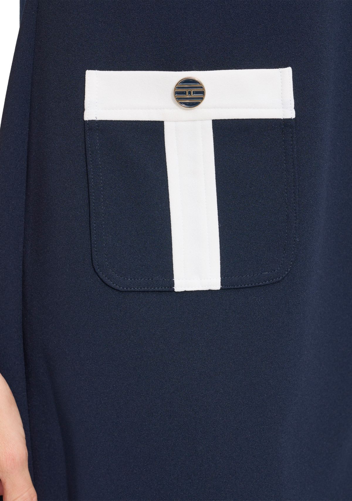 Womens Color Block Shift Dress with Pockets