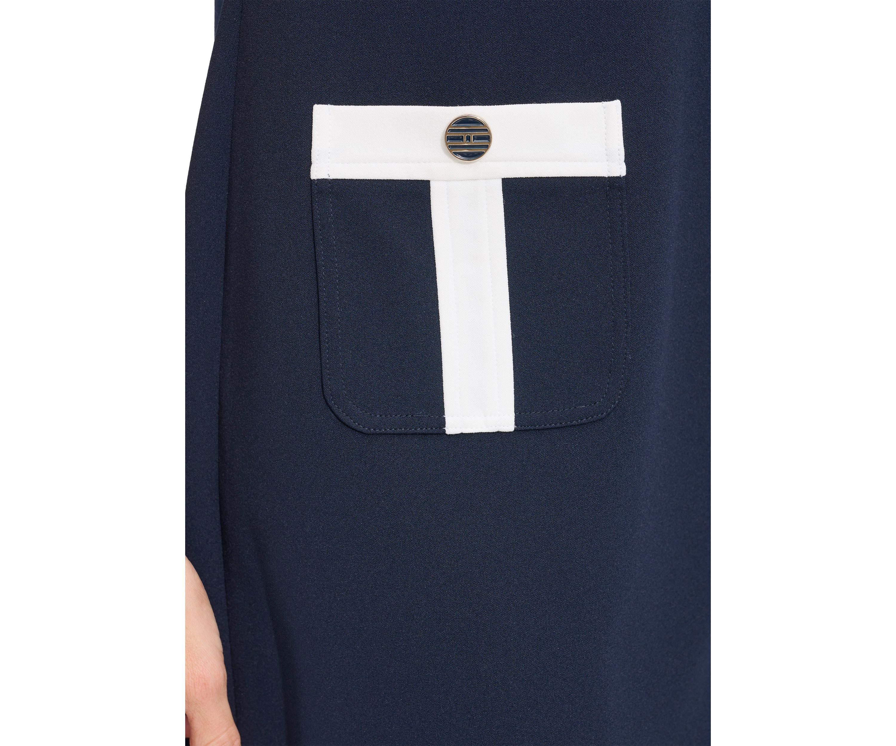 Womens Color Block Shift Dress with Pockets