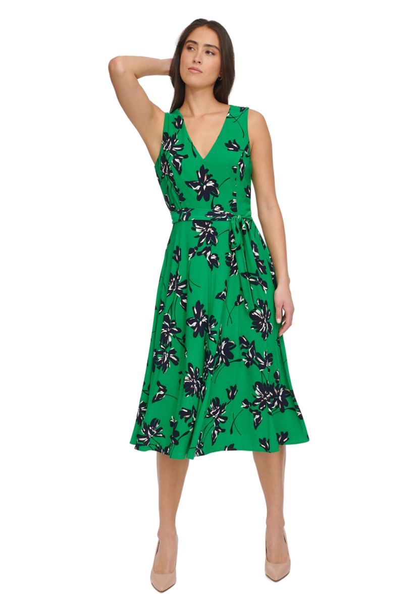 Womens Windblown Camille Floral Dress with Belt