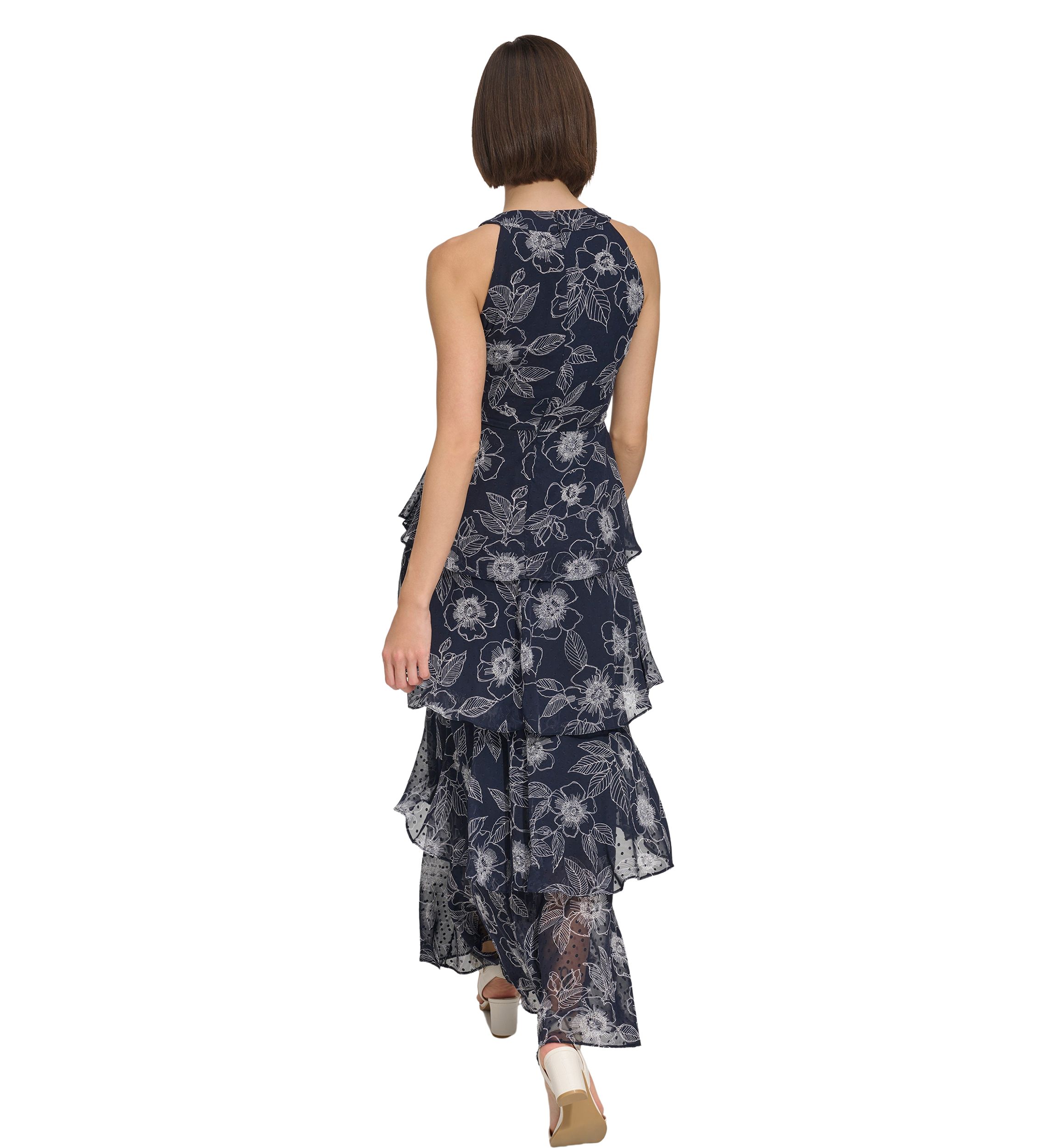 Womens Floral Tiered Maxi Dress