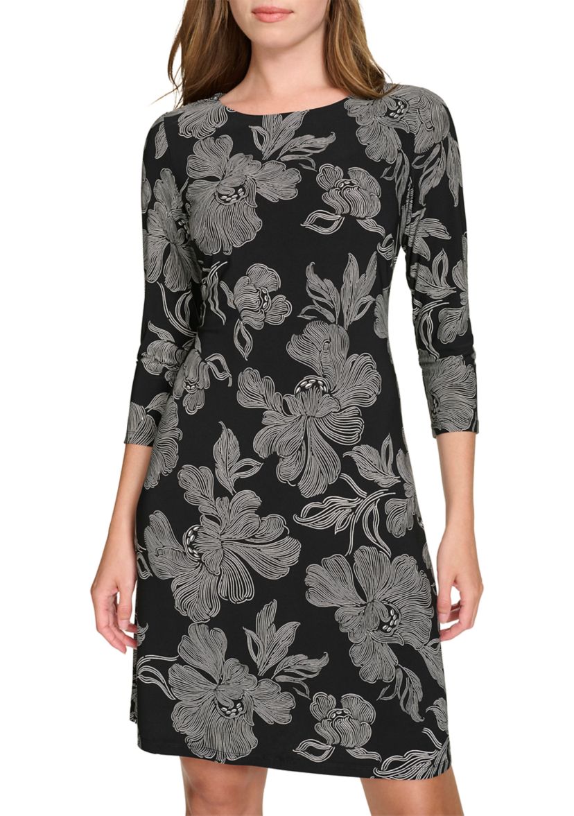 Womens Abstract Printed Jersey Shift Dress