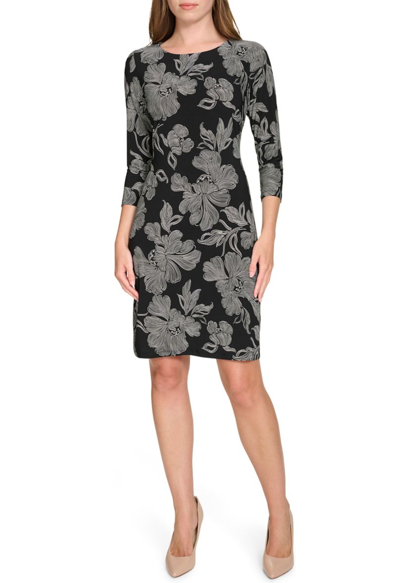 Womens Abstract Printed Jersey Shift Dress