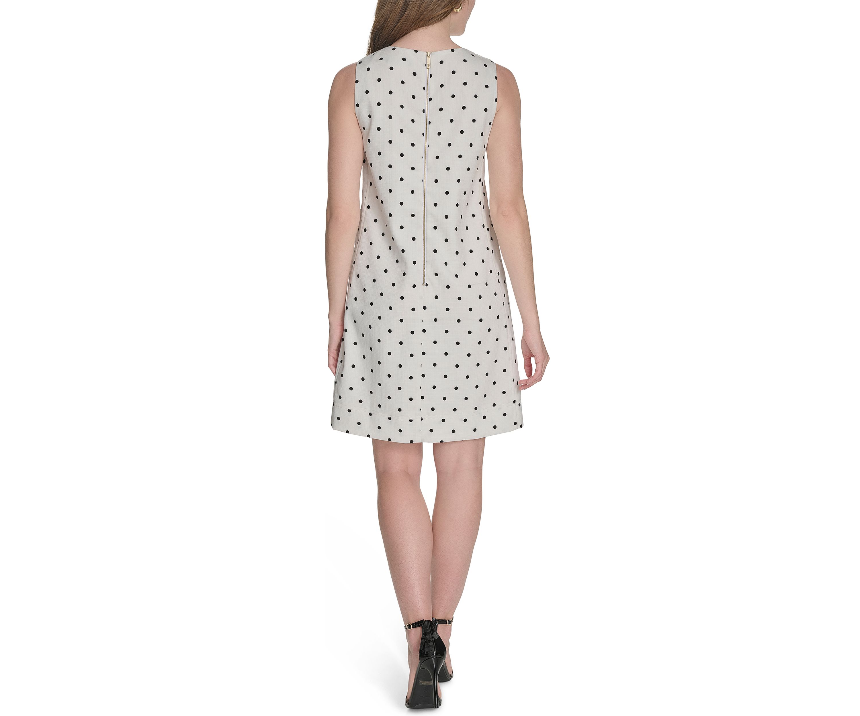 Womens Sleeveless Printed Shift Dress