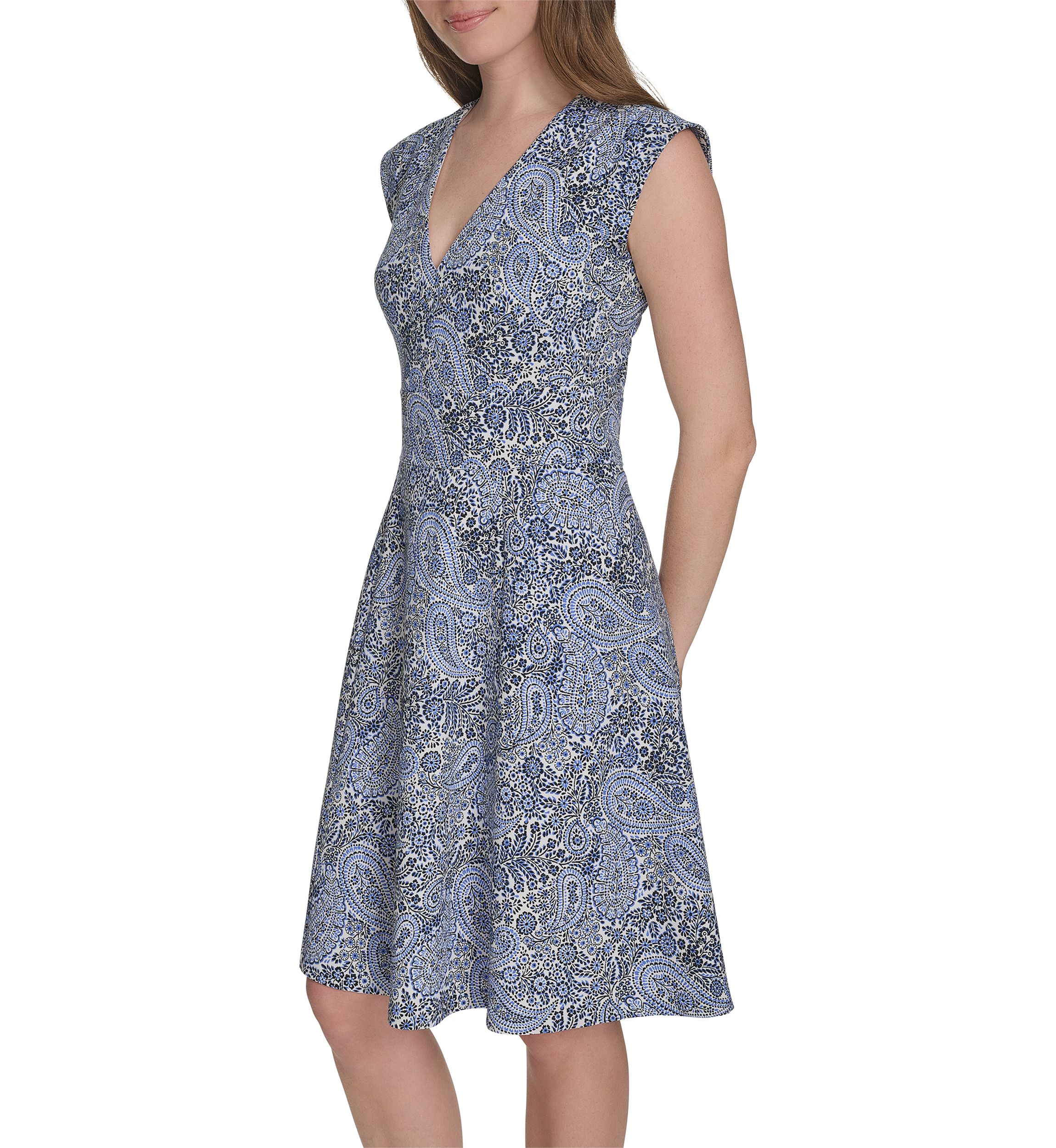 fit and flare dress cap sleeve Cap Sleeve Fit-and-Flare Dress