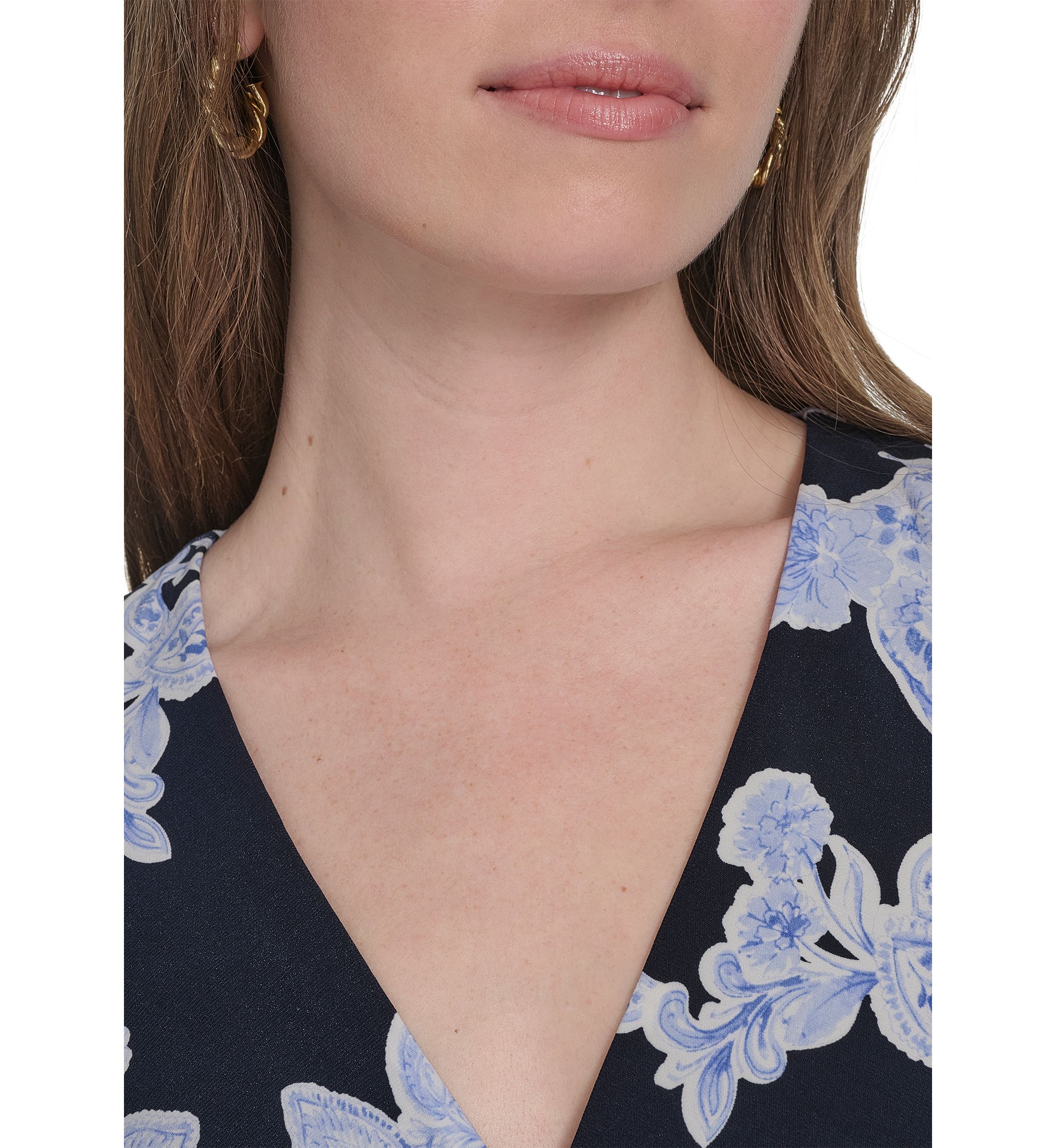 Womens Short Sleeve V-Neck Jersey Fit and Flare Dress