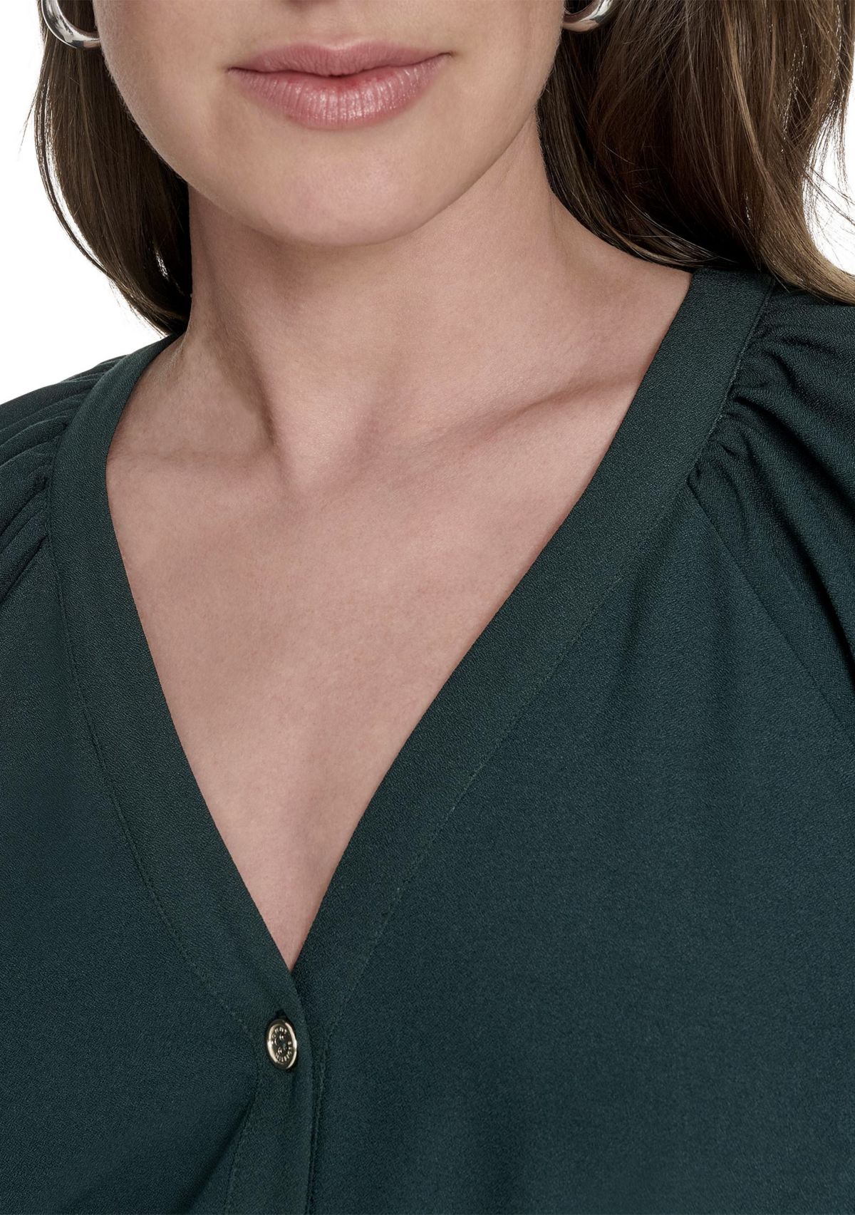 Womens Puff Sleeve Fit and Flare Dress