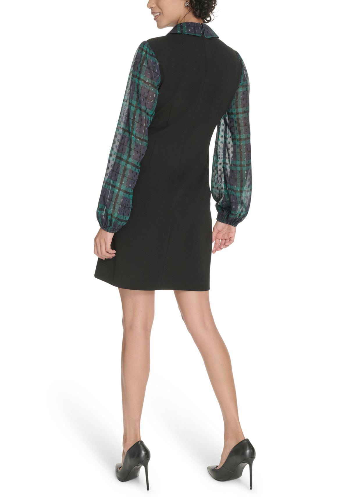 Womens V-Neck Twofer Shift Dress