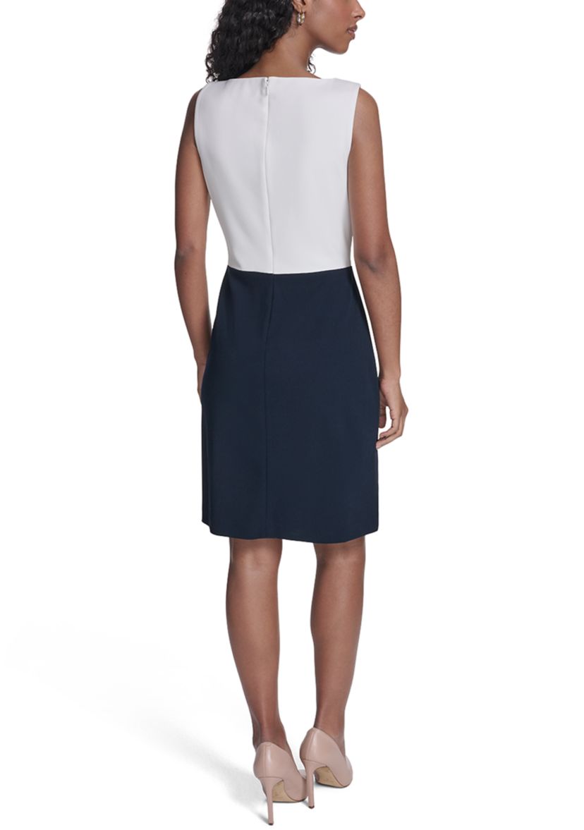 Tommy Hilfiger Women's Mock Wrap Sleeveless Colorblock Sheath Dress | Belk