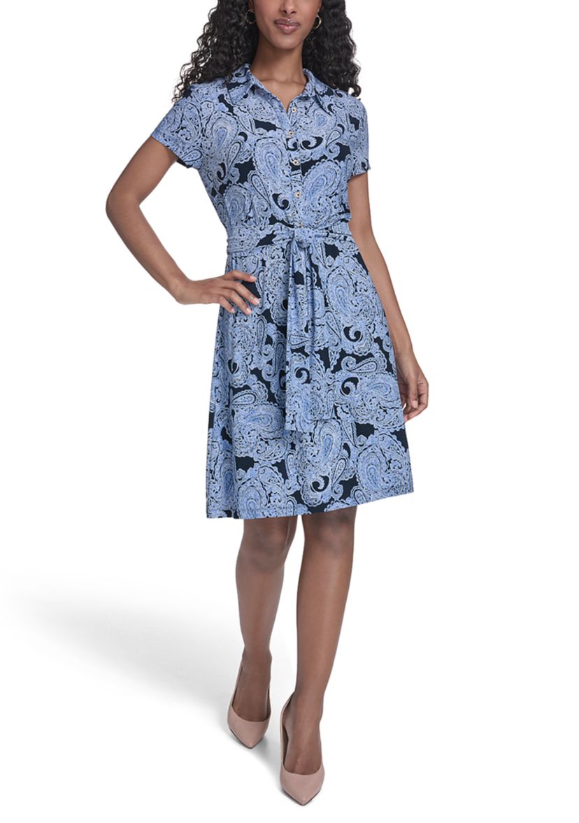 tommy hilfiger short sleeve dress Tommy Hilfiger Women's V-Neck Short-Sleeve Midi Dress